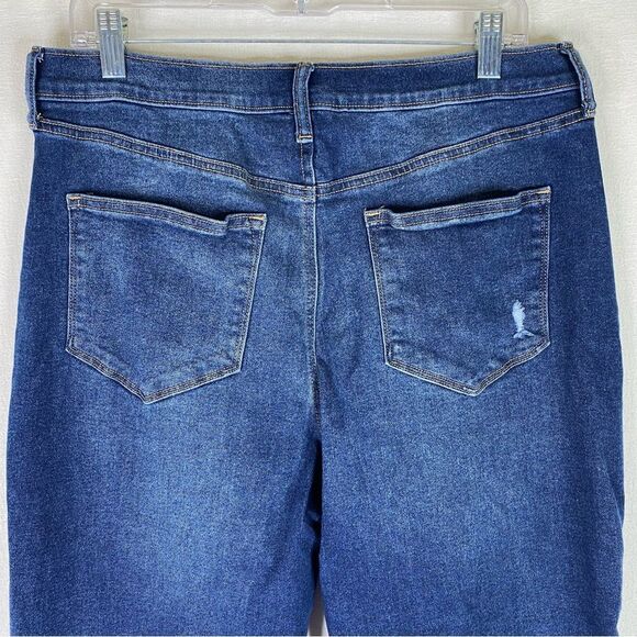 Sonoma Jeans Women’s Blue 12R Distressed Mom Straight Leg High Waist Tapered - Picture 6 of 9